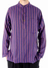 Stripe Cotton Three Button Shirt