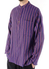 Stripe Cotton Three Button Shirt