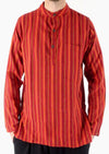 Stripe Cotton Three Button Shirt