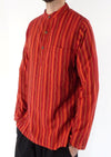 Stripe Cotton Three Button Shirt