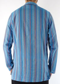 Stripe Cotton Three Button Shirt