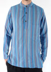Stripe Cotton Three Button Shirt
