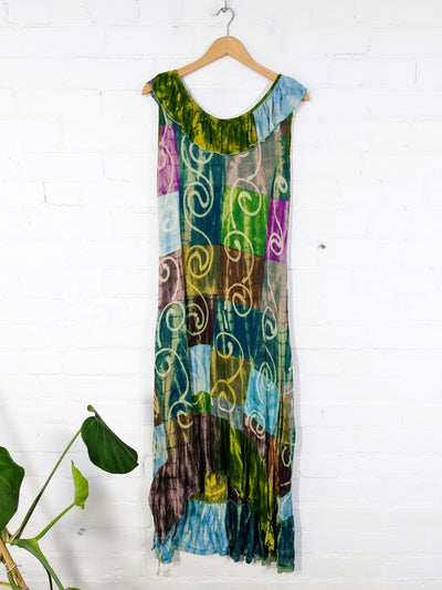 Ruffle Neck Midi Dress