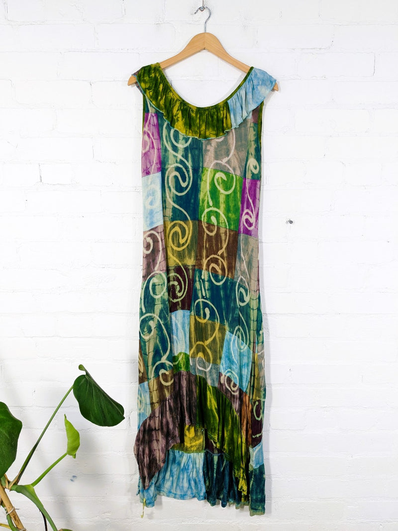 Ruffle Neck Midi Dress