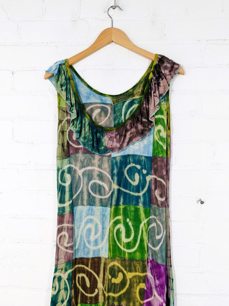 Ruffle Neck Midi Dress