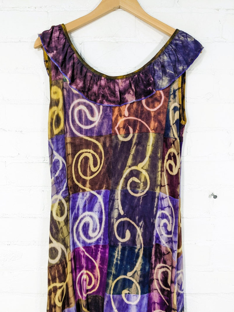 Ruffle Neck Midi Dress