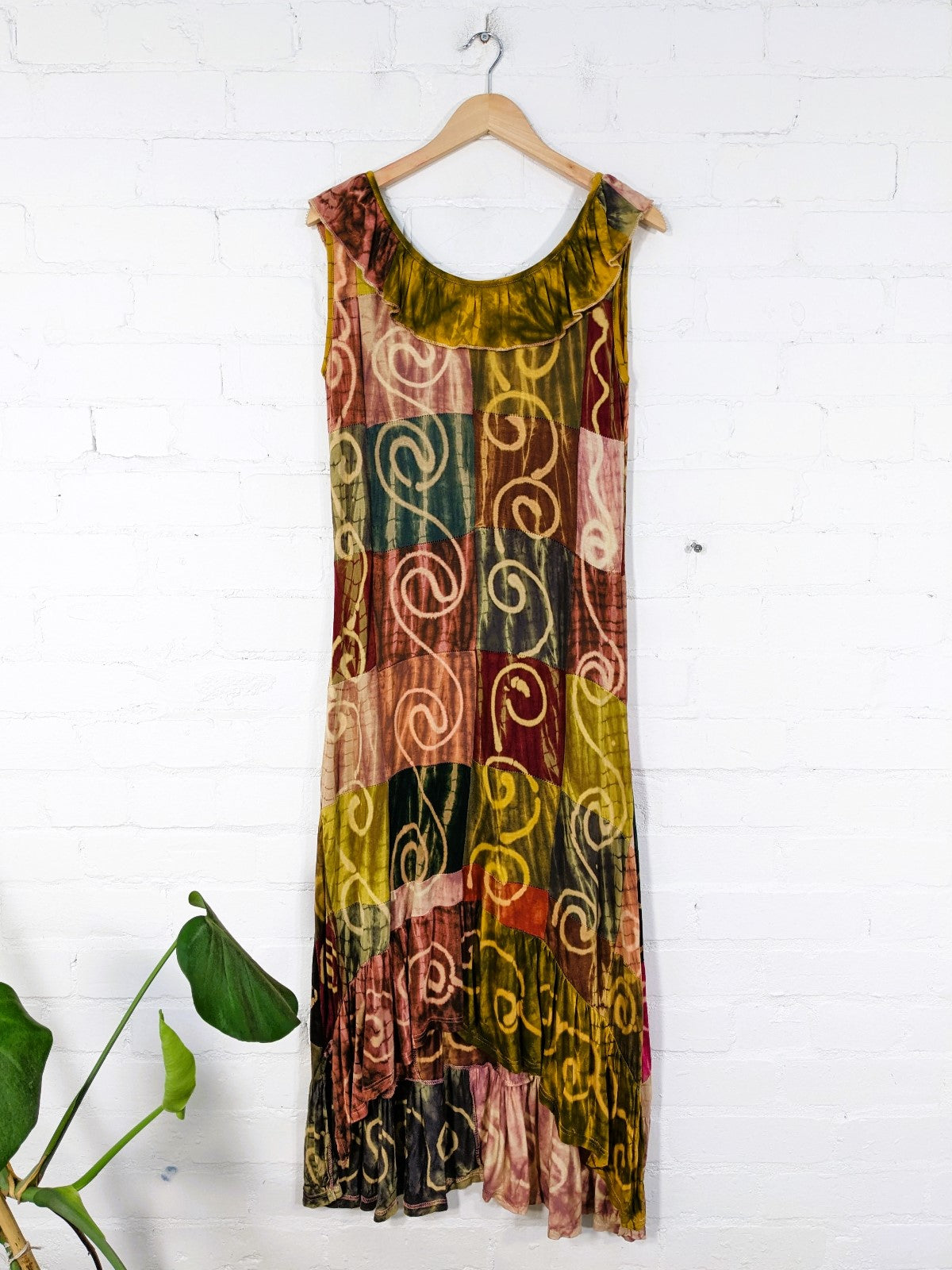 Ruffle Neck Midi Dress