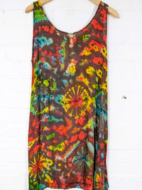Tie Dye Short Sleeveless Dress