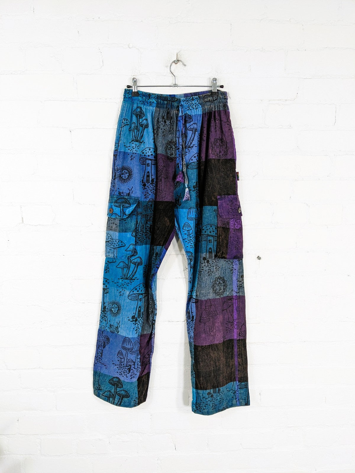 Mushroom Print Cargo Trousers