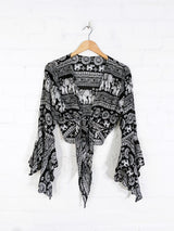 Assorted Elephant Print Tie Top