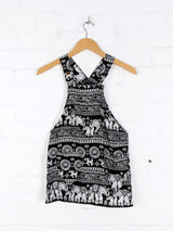 Kids Elephant Print Dungaree Dress
