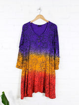 Dip Tie Dye Long Sleeve Dress