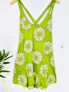 Daisy Print Short Strappy Dress