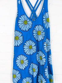 Daisy Print Short Strappy Dress