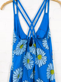 Daisy Print Short Strappy Dress