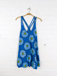 Daisy Print Short Strappy Dress