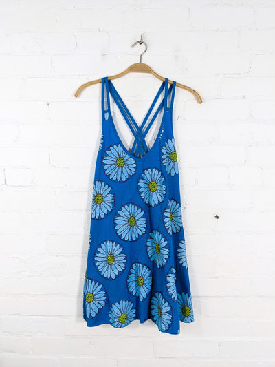 Daisy Print Short Strappy Dress