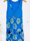 Daisy Print Short Sleeveless Dress