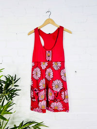 Daisy Print Short Sleeveless Dress