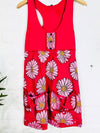 Daisy Print Short Sleeveless Dress