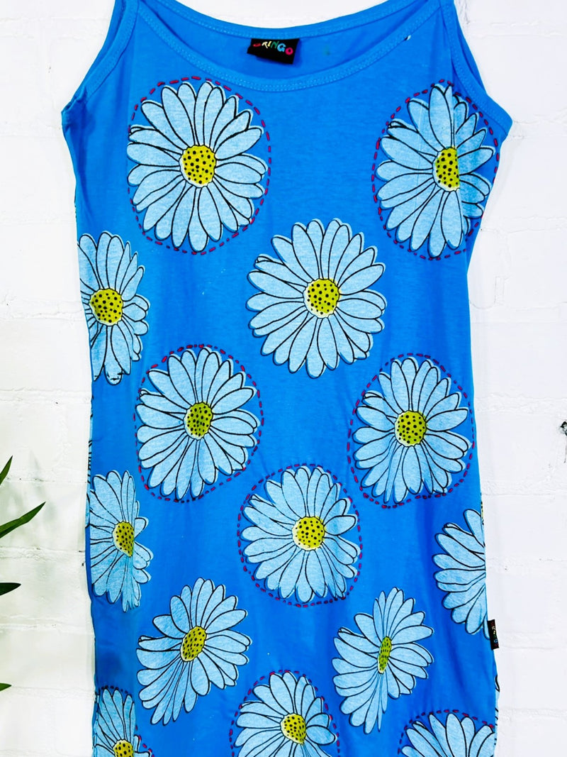 Daisy Print Short Strappy Dress