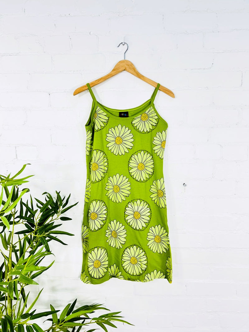 Daisy Print Short Strappy Dress
