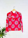 Daisy Print Zip Hoodie