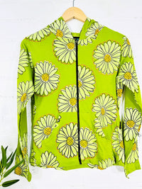 Daisy Print Zip Hoodie