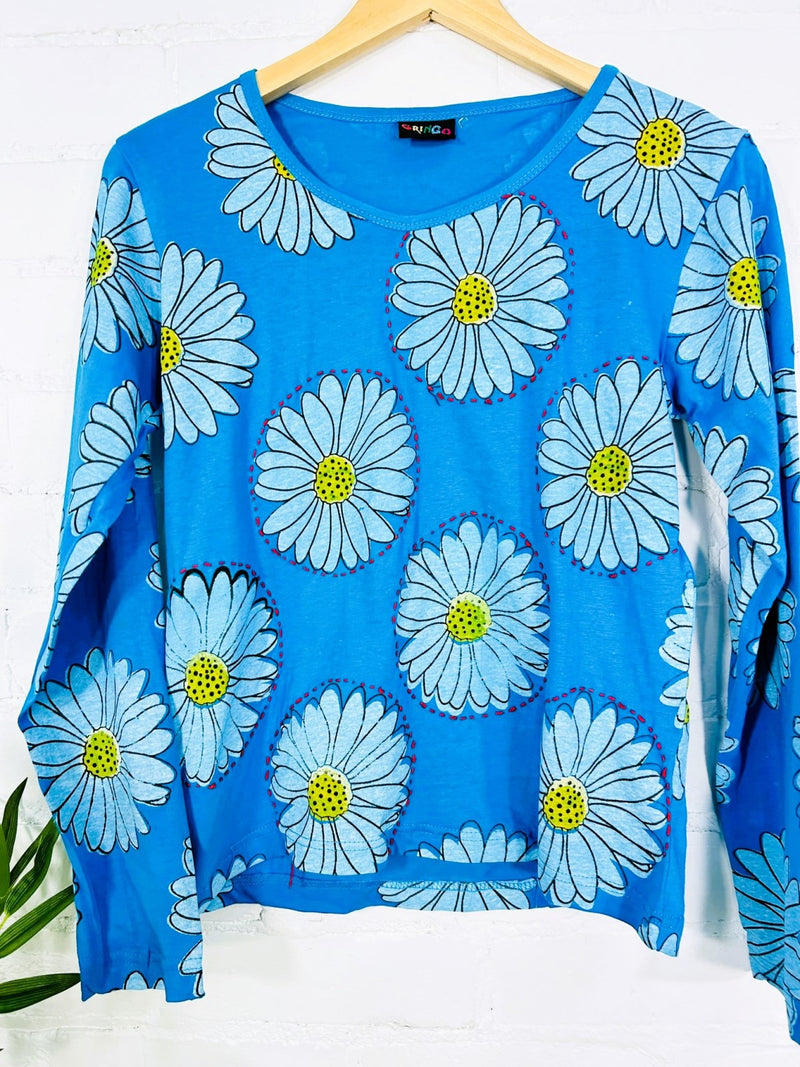 Daisy Print Long Sleeve T-Shirt