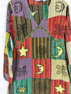 Patchwork Long Sleeve Midi Dress