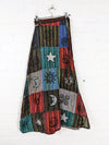 Patchwork Long Wrap Skirt