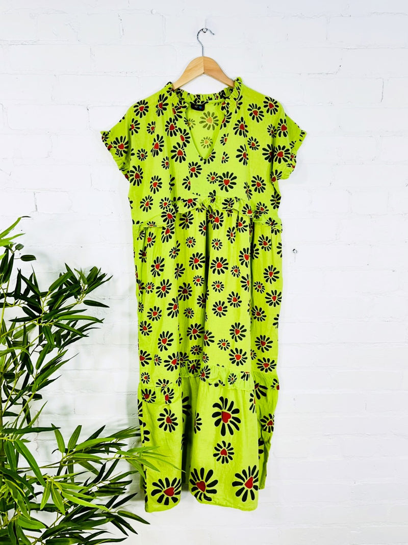 Short Sleeve Long Dress