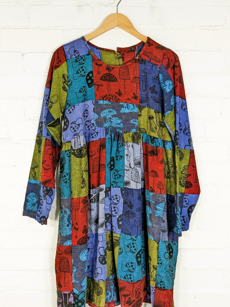 Patchwork Long Sleeve Dress