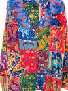 Multi Elephant Patch Unlined Button Jacket