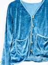 Velvet Long Sleeve Lined Toggle Jacket