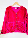 Velvet Long Sleeve Lined Toggle Jacket