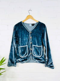 Velvet Long Sleeve Lined Toggle Jacket