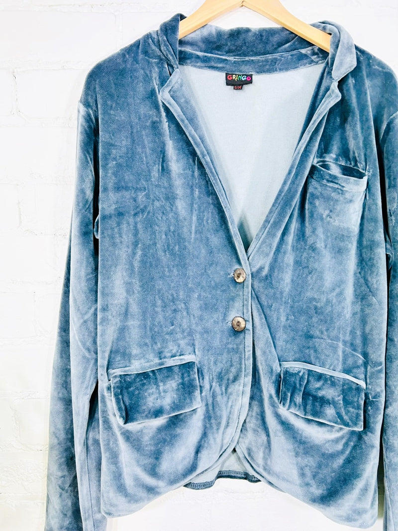 Velvet Long Sleeve Unlined Jacket