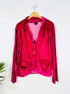 Velvet Long Sleeve Unlined Jacket