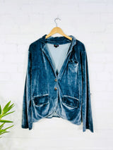 Velvet Long Sleeve Unlined Jacket