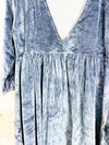 Velvet V Neck Long Sleeve Short Dress