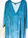 Velvet V Neck Long Sleeve Short Dress