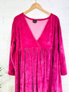Velvet V Neck Long Sleeve Short Dress