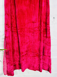 Velvet Long Skirt with Side Splits