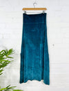 Velvet Long Skirt with Side Splits
