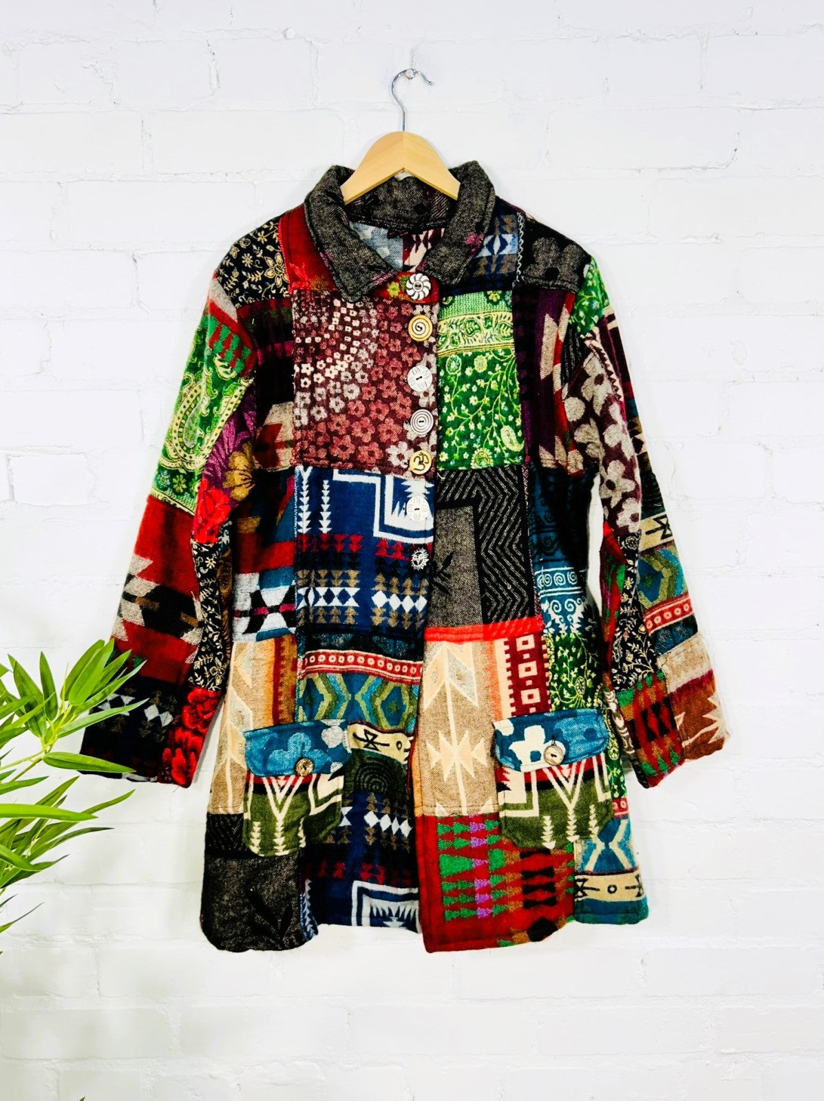 Multi Patchwork Long Unlined Button Coat – Gringo Fairtrade