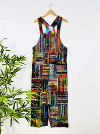 Gheri Patchwork Long Straight Leg Dungarees