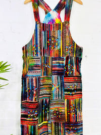 Gheri Patchwork Long Straight Leg Dungarees