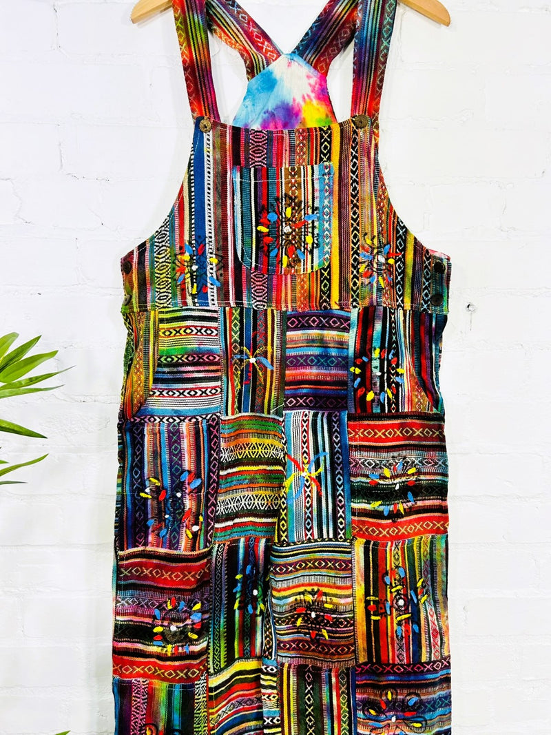 Gheri Patchwork Long Straight Leg Dungarees