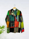 Multi Patchwork Unlined Hooded Zip Top